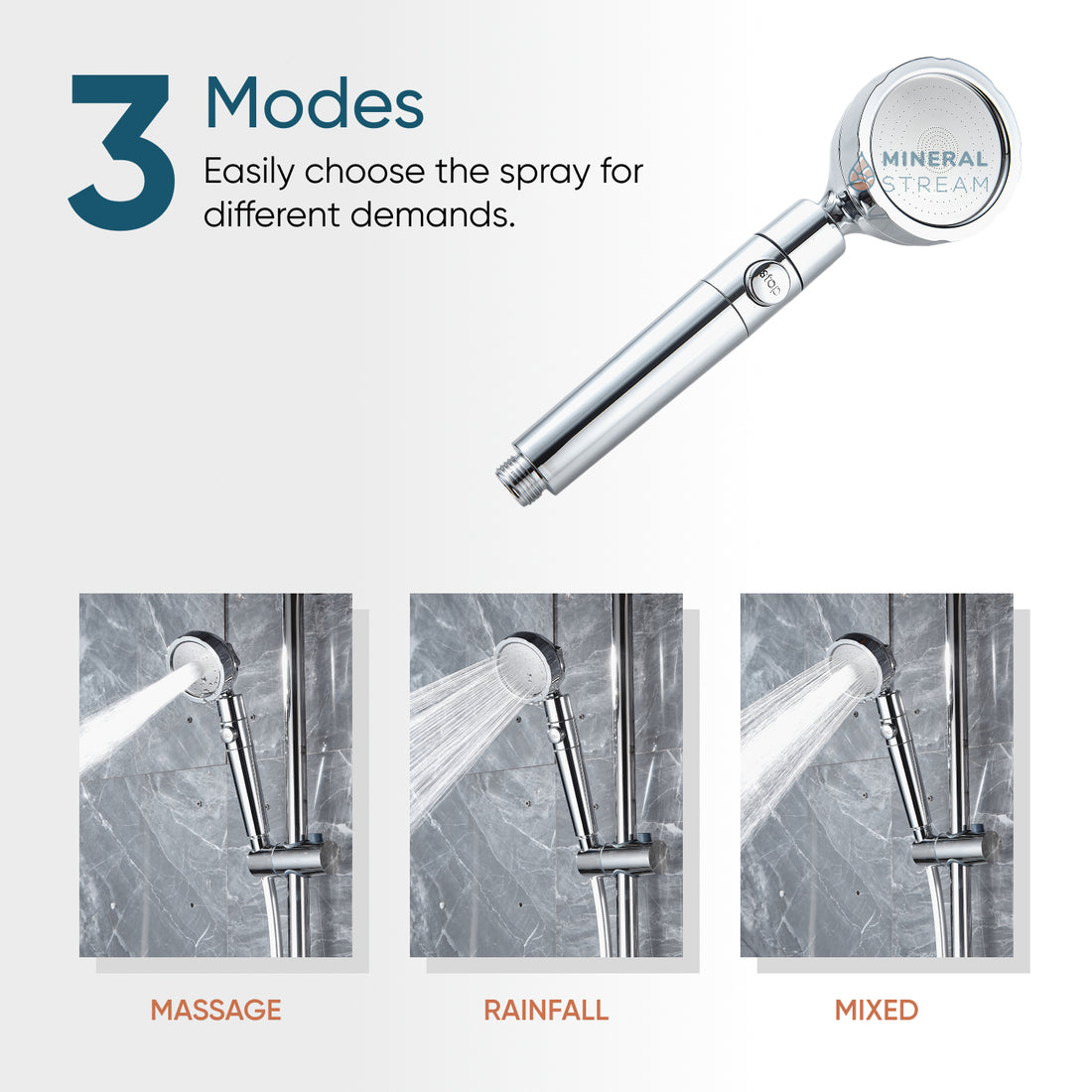 Pommeau de douche à filtration MineralStream™ 3.0