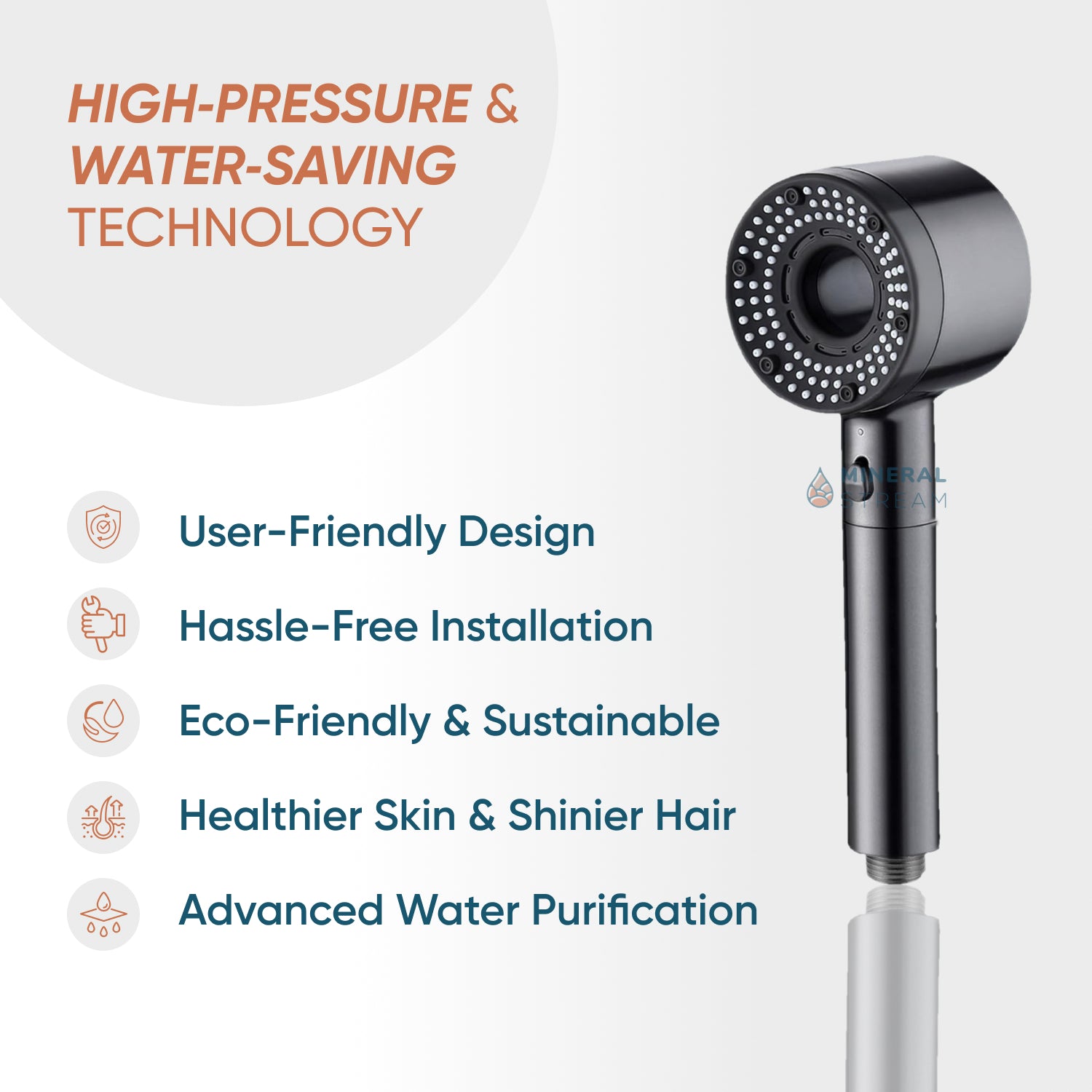 Hé kit de douche complet filtré pur
