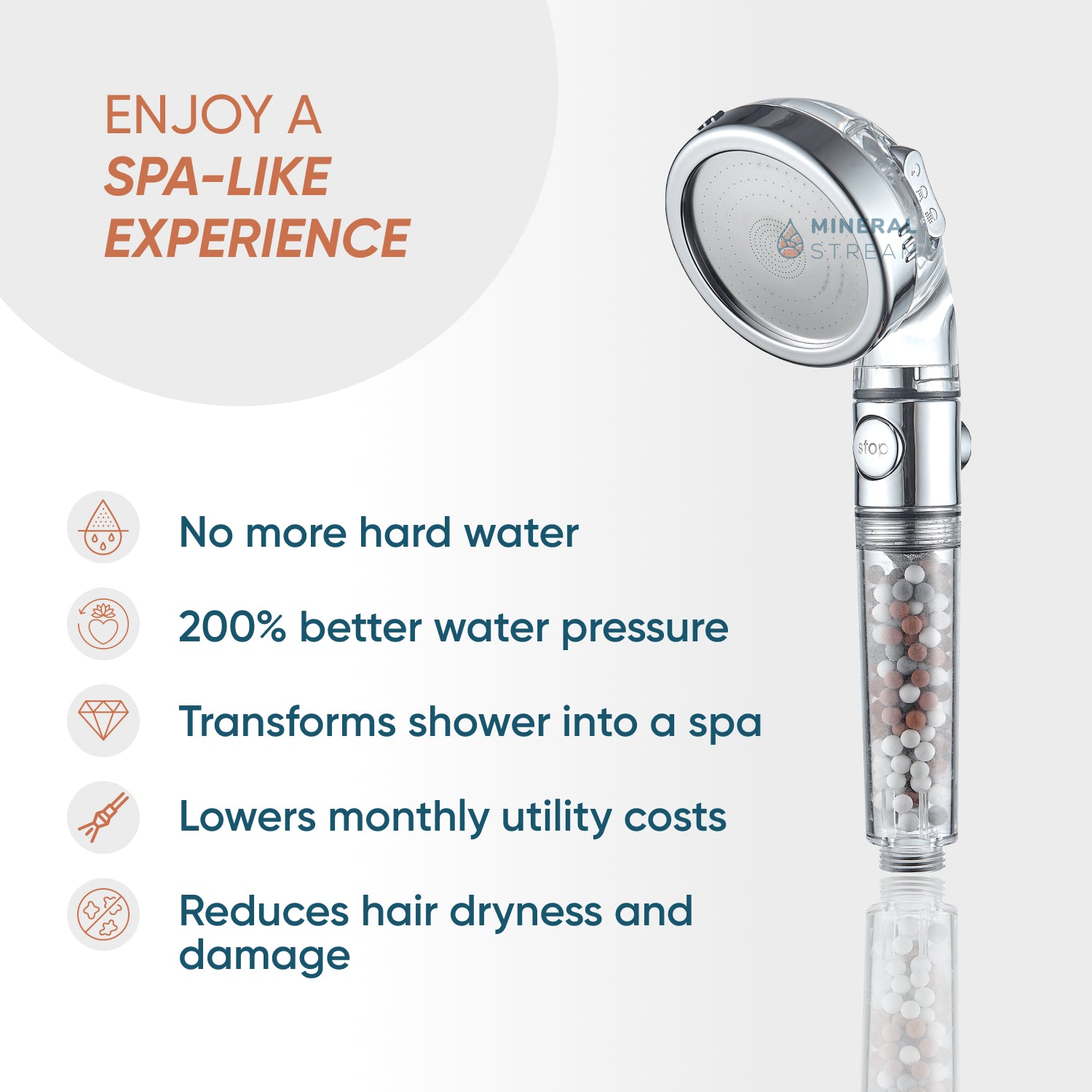 Pomme de douche ionique mineralstream ™ 2.0
