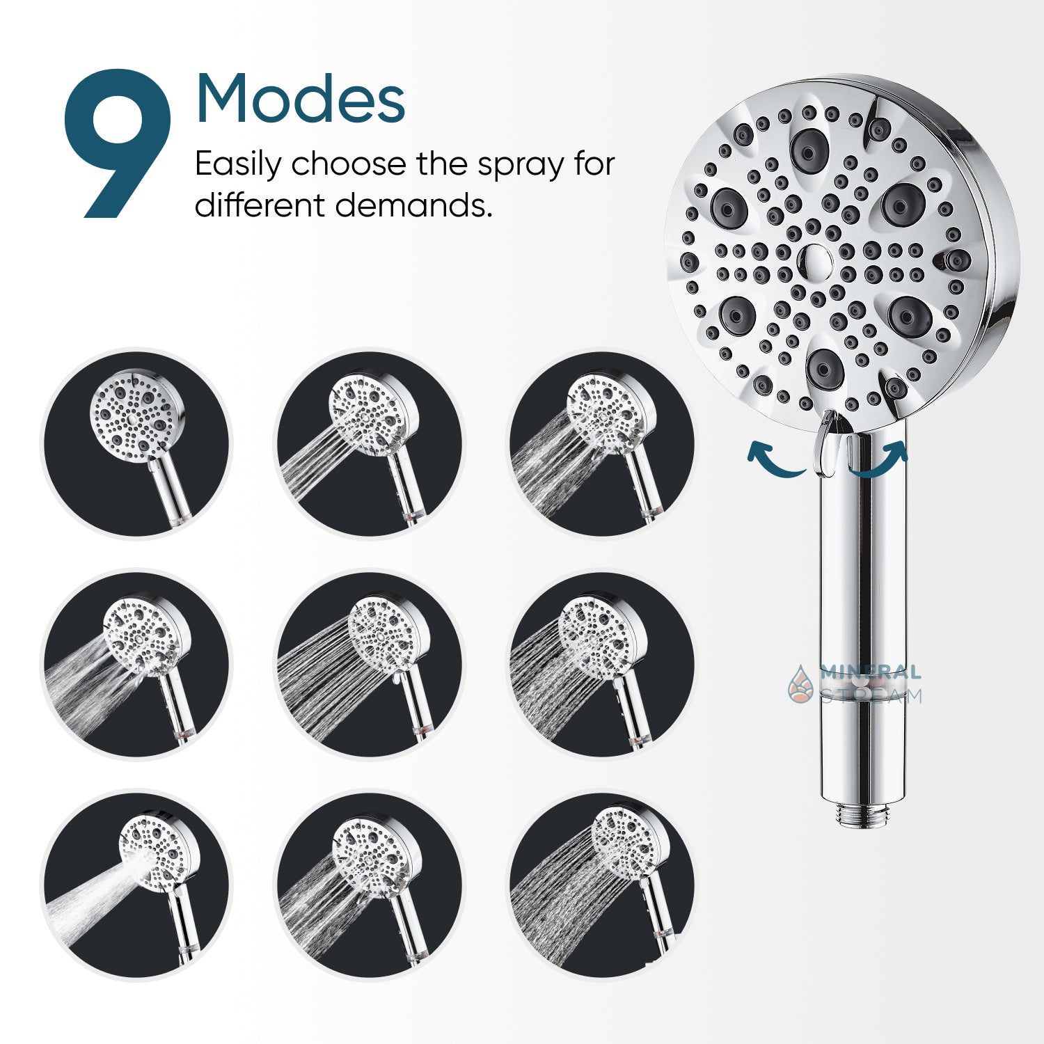 Système de douche double Luxe à 9 modes