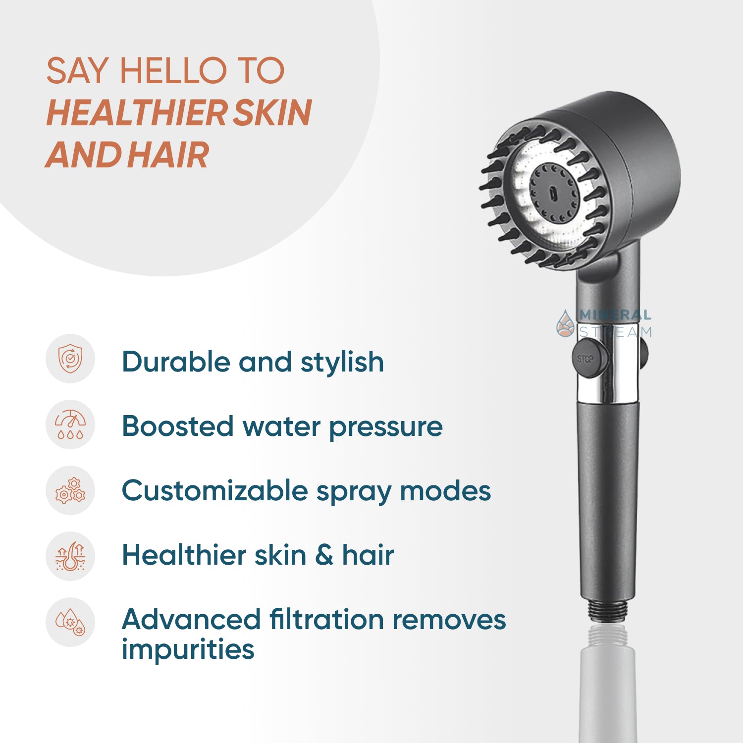 Système de douche massant avec pommeau de douche