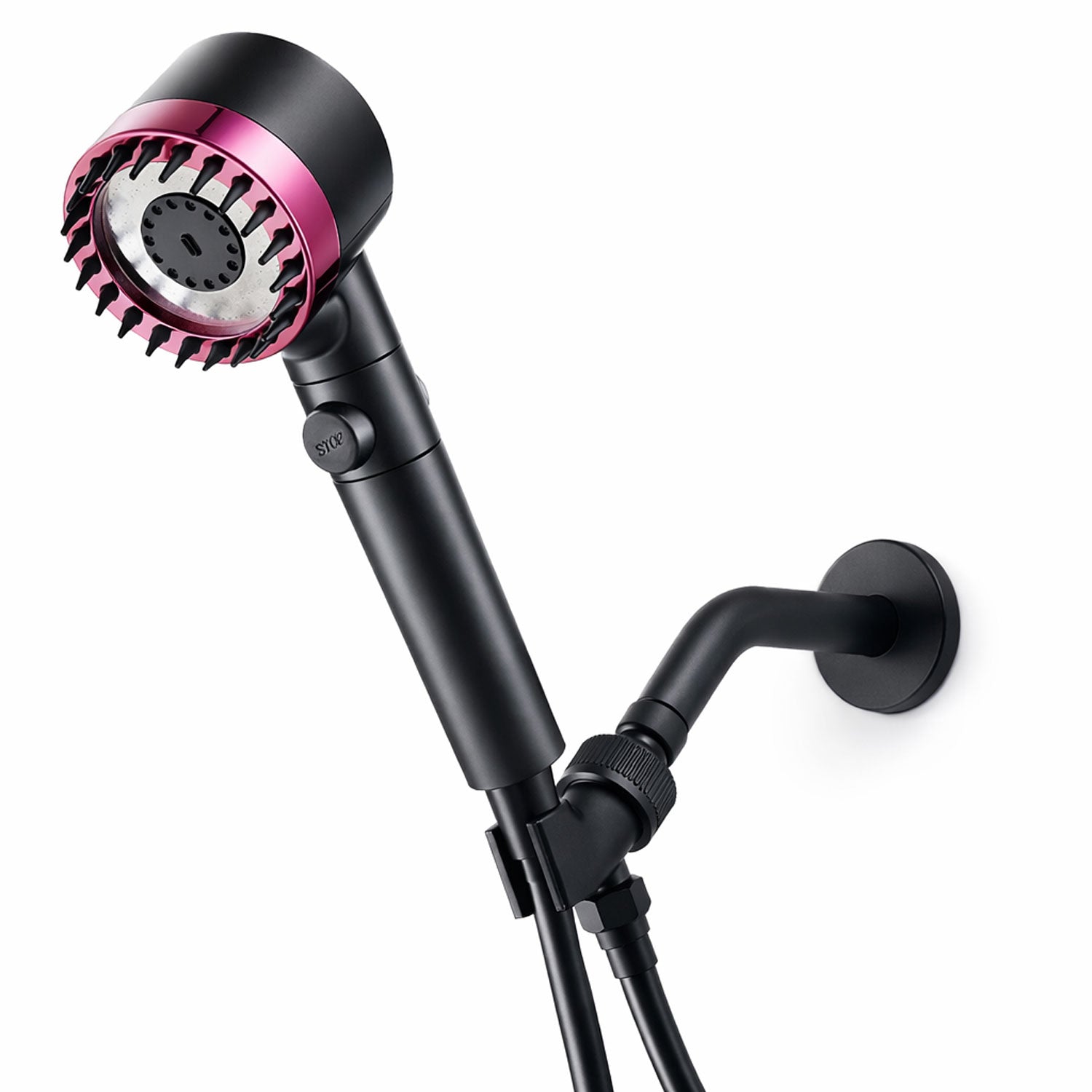 MineralStream Massage Filtered Shower Head Essentials Kit in fuchsia pink