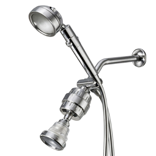 DEUX POMMEAUX DE DOUCHE, DOUBLE FILTRATION