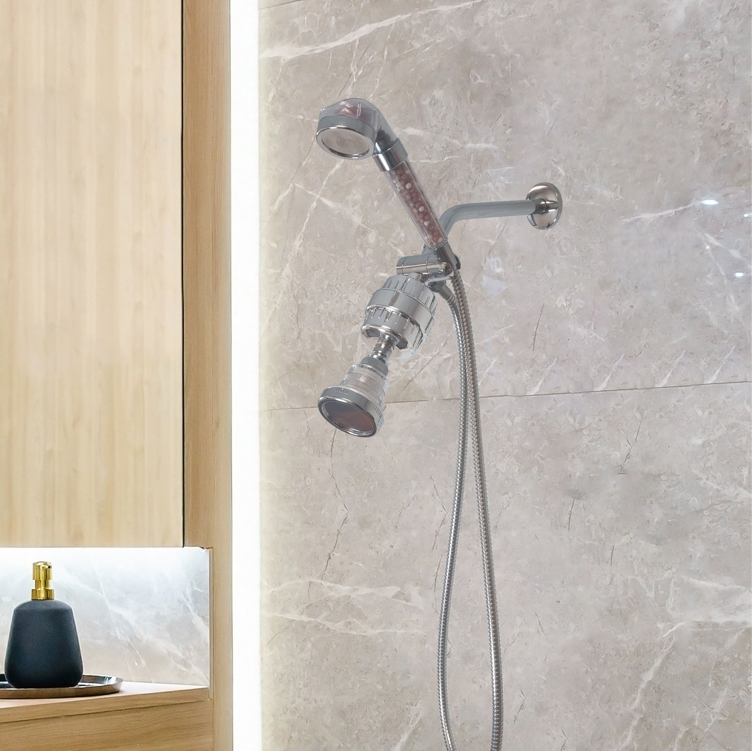 Pomme de douche ionique à LED MineralStream ™