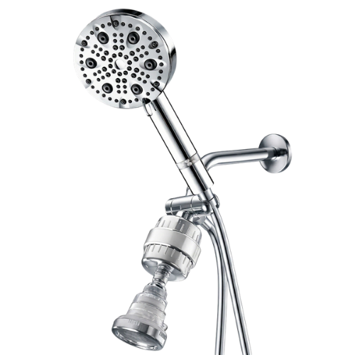 DEUX POMMEAUX DE DOUCHE, DOUBLE FILTRATION