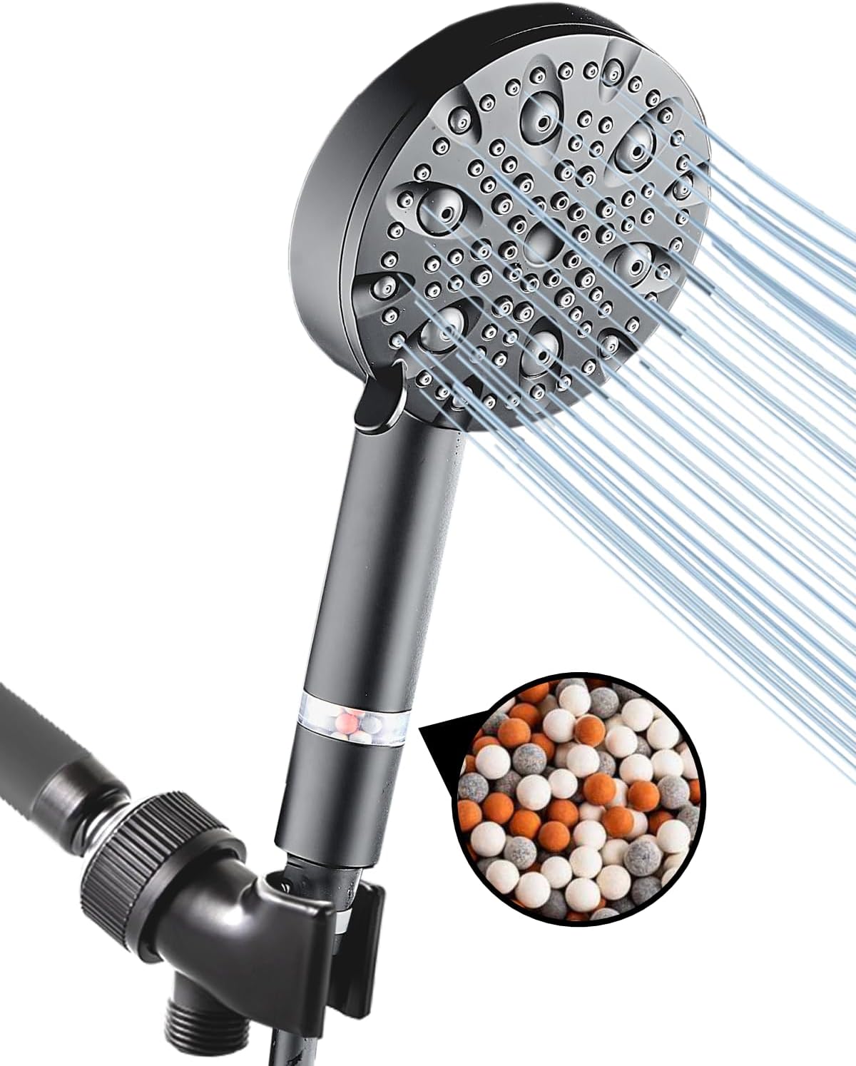 Pomme de douche haute pression MineralStream Luxe 9 modes (filtrée)