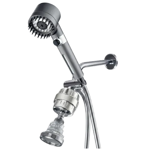 DEUX POMMEAUX DE DOUCHE, DOUBLE FILTRATION